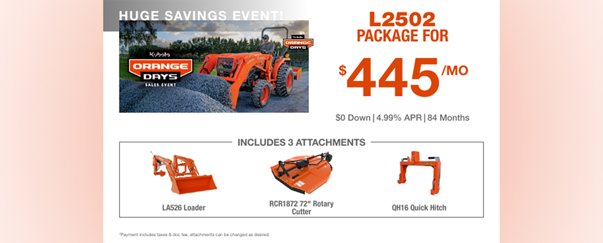 Kubota l2502 Tractor package